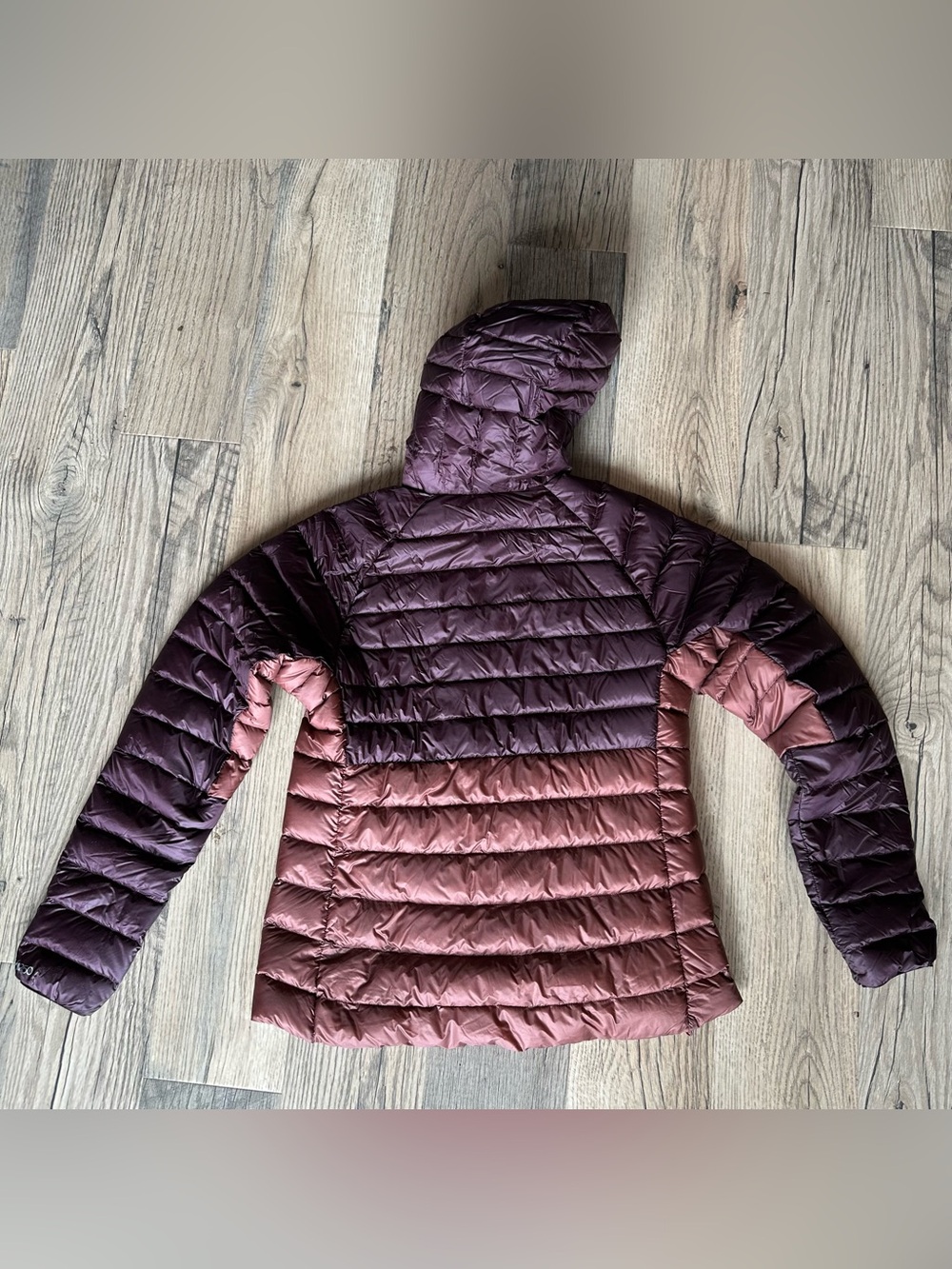 NWT REI Two-Tone Women's Hooded Puffy Jacket - Plum & Dusty Rose - Picture 5 of 6